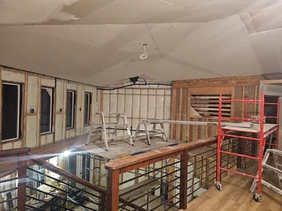Vaulted ceiling drywall hung, taped and finished — project 2