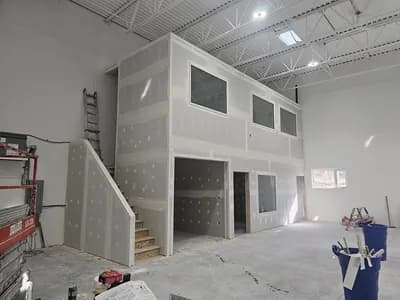 Vaulted ceiling drywall hung, taped and finished — project 4